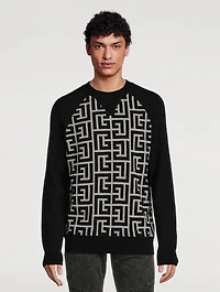 Wool And Linen Monogram Sweater