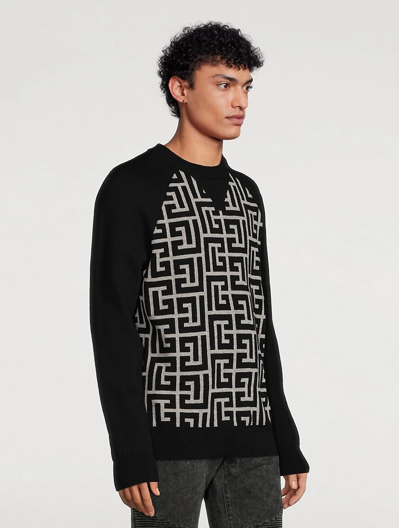 Wool And Linen Monogram Sweater