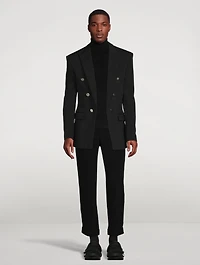 Technical Jersey Double-Breasted Jacket