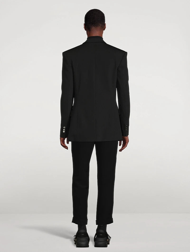 Technical Jersey Double-Breasted Jacket
