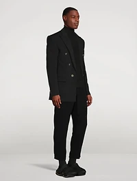 Technical Jersey Double-Breasted Jacket