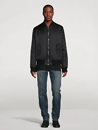 Reversible Wool Bomber Jacket Macro Monogram Print