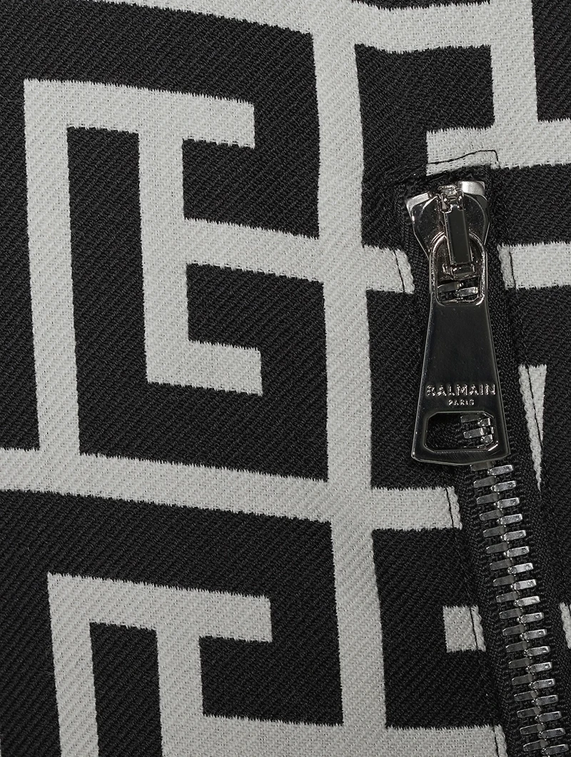 Reversible Wool Bomber Jacket Macro Monogram Print