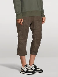 Wool-Blend Relaxed Crop Pants Check Print