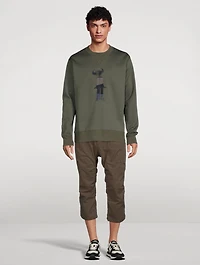 Wool-Blend Relaxed Crop Pants Check Print