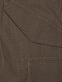 Wool-Blend Relaxed Crop Pants Check Print