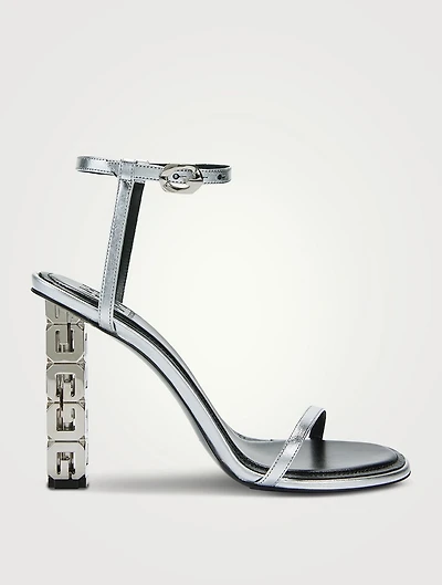 G Cube Metallic Leather Sandals