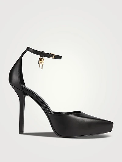 G Lock Leather Platform Pumps