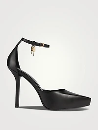G Lock Leather Platform Pumps