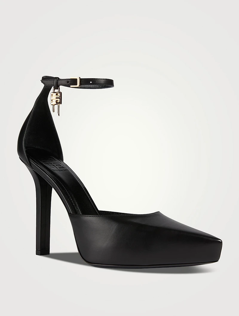G Lock Leather Platform Pumps
