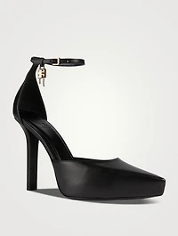 G Lock Leather Platform Pumps