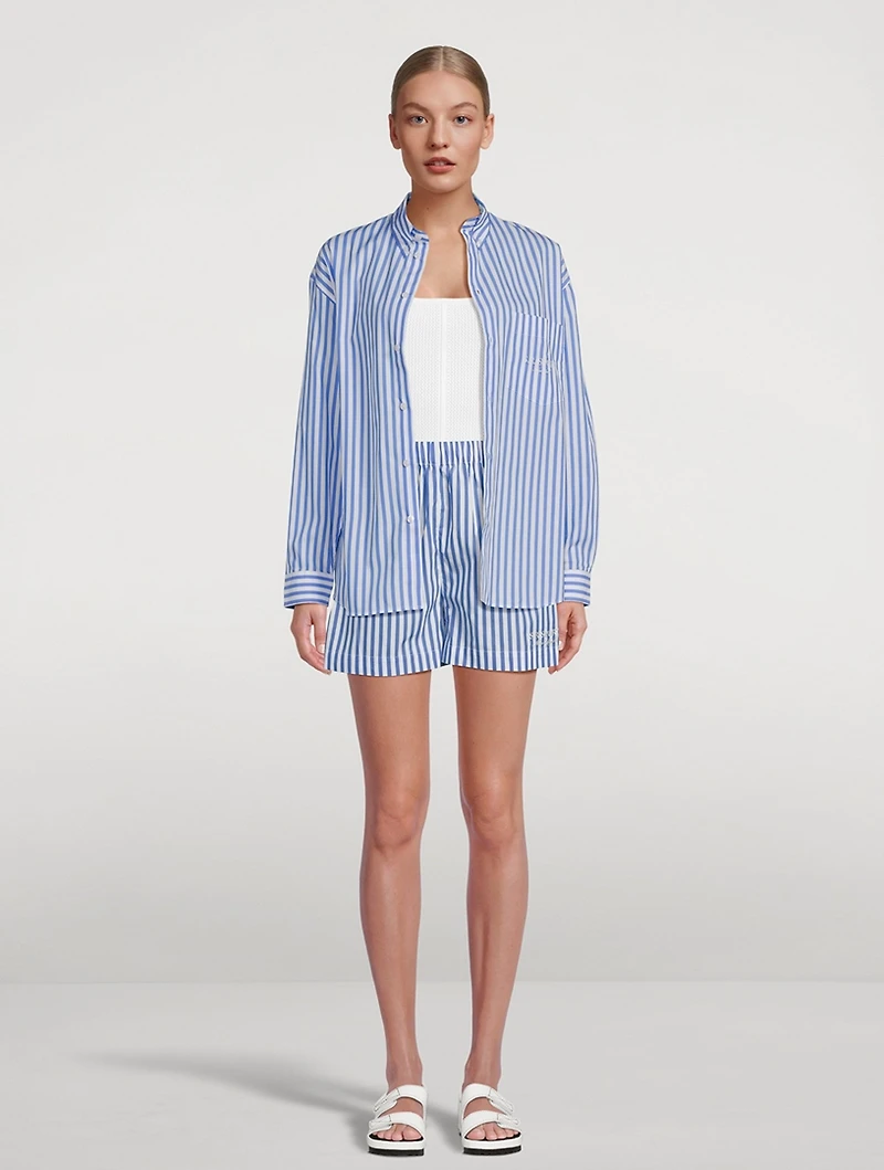 SR Sport Oversized Poplin Shirt Stripe Print