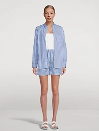 SR Sport Oversized Poplin Shirt Stripe Print