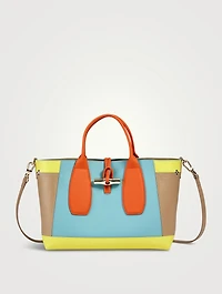 Medium Roseau Sunset Leather Top Handle Bag