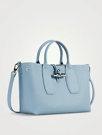 Medium Roseau Leather Top Handle Bag