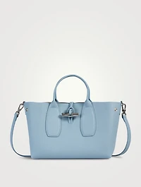 Medium Roseau Leather Top Handle Bag