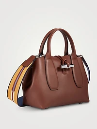 Roseau Box Leather Top Handle Bag