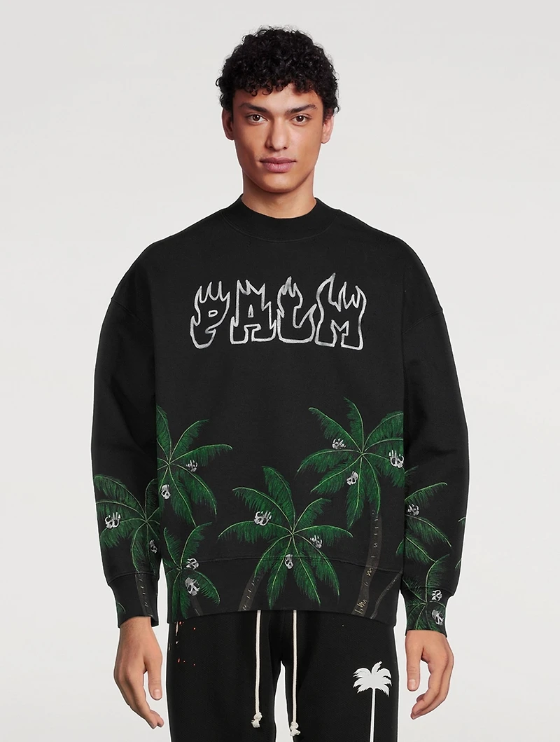 Palms And Skull Long-Sleeve T-Shirt