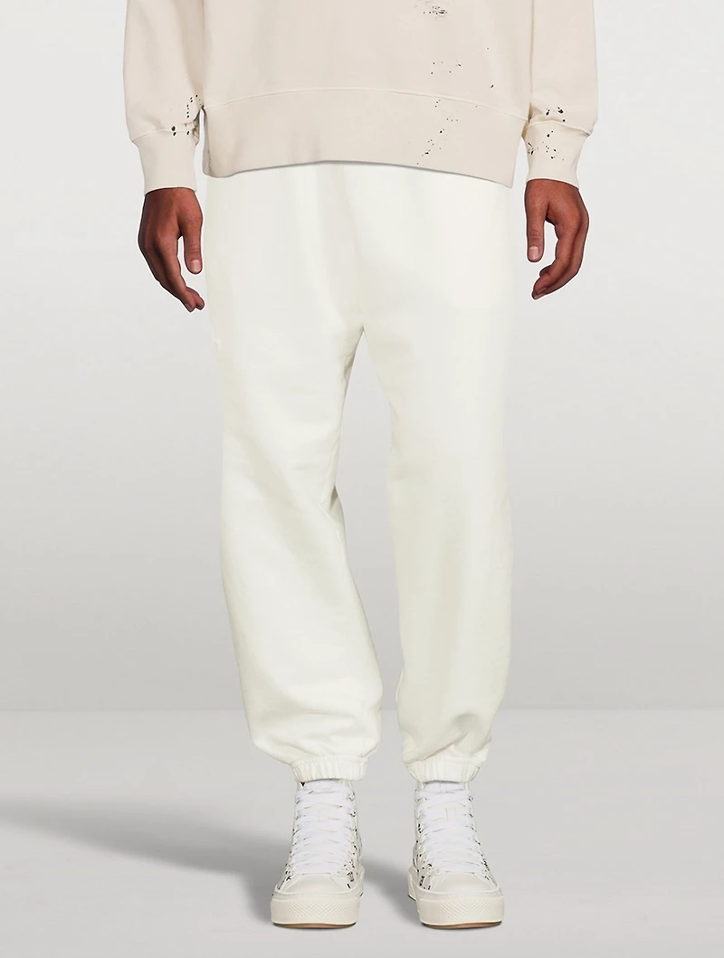 Cotton Sweatpants With Tonal Embroidery
