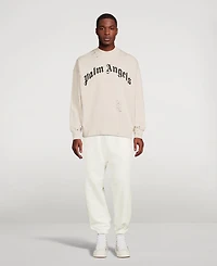 Cotton Sweatpants With Tonal Embroidery