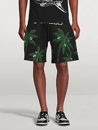 Palm Skulls Cotton Sweat Shorts