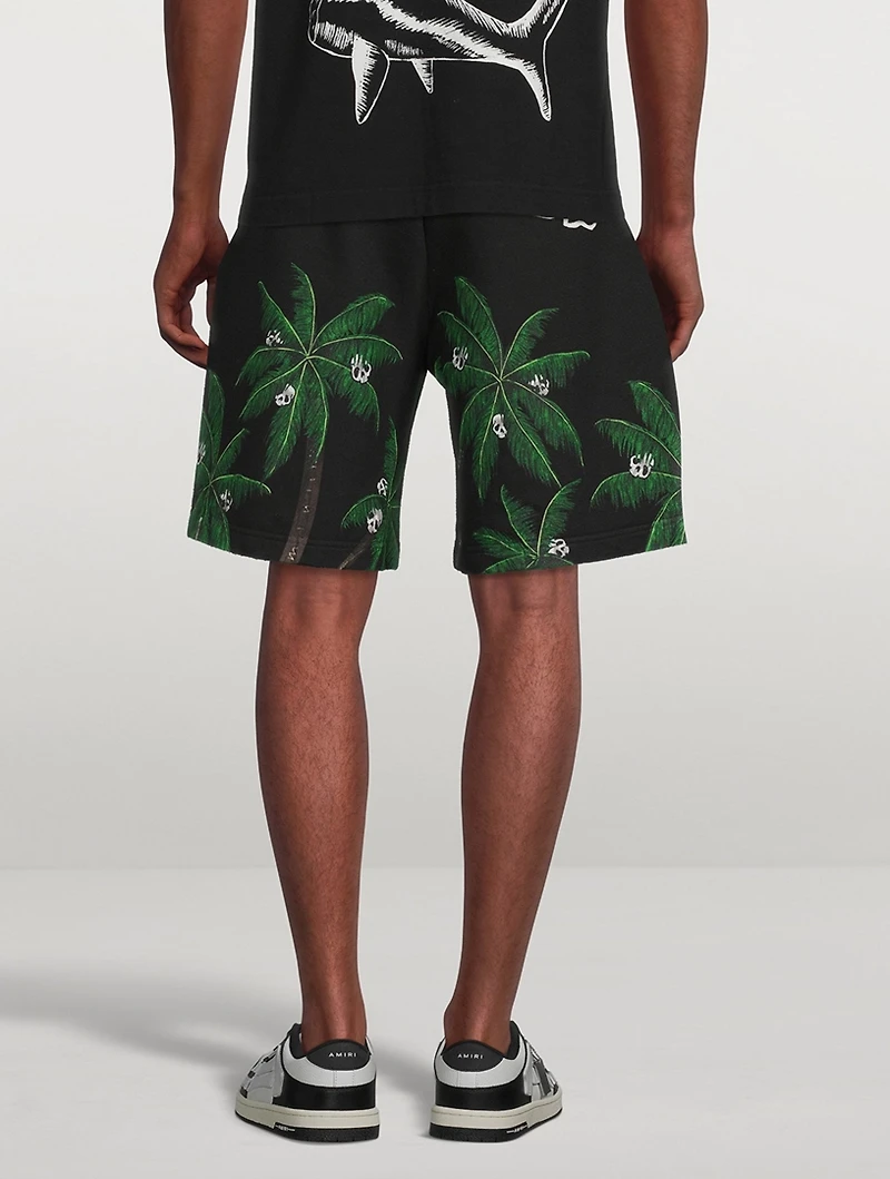 Palm Skulls Cotton Sweat Shorts