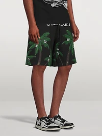 Palm Skulls Cotton Sweat Shorts