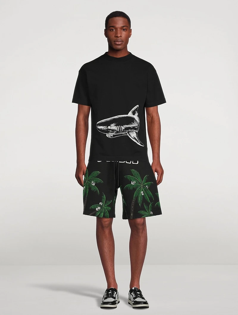 Palm Skulls Cotton Sweat Shorts
