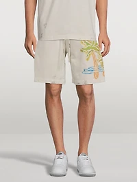 Palm Neon Cotton Sweat Shorts