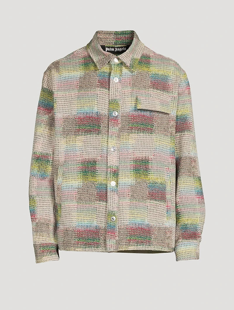 Jacquard Overshirt With Curved Logo
