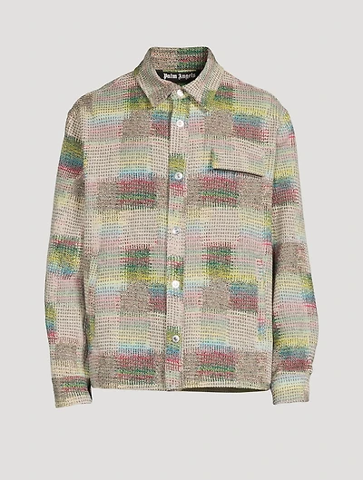 Jacquard Overshirt With Curved Logo