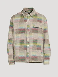 Jacquard Overshirt With Curved Logo