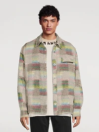Jacquard Overshirt With Curved Logo
