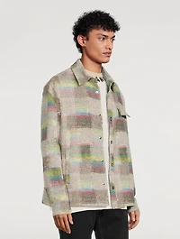 Jacquard Overshirt With Curved Logo