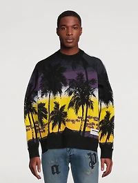 Palm Sunset Wool Jacquard Sweater