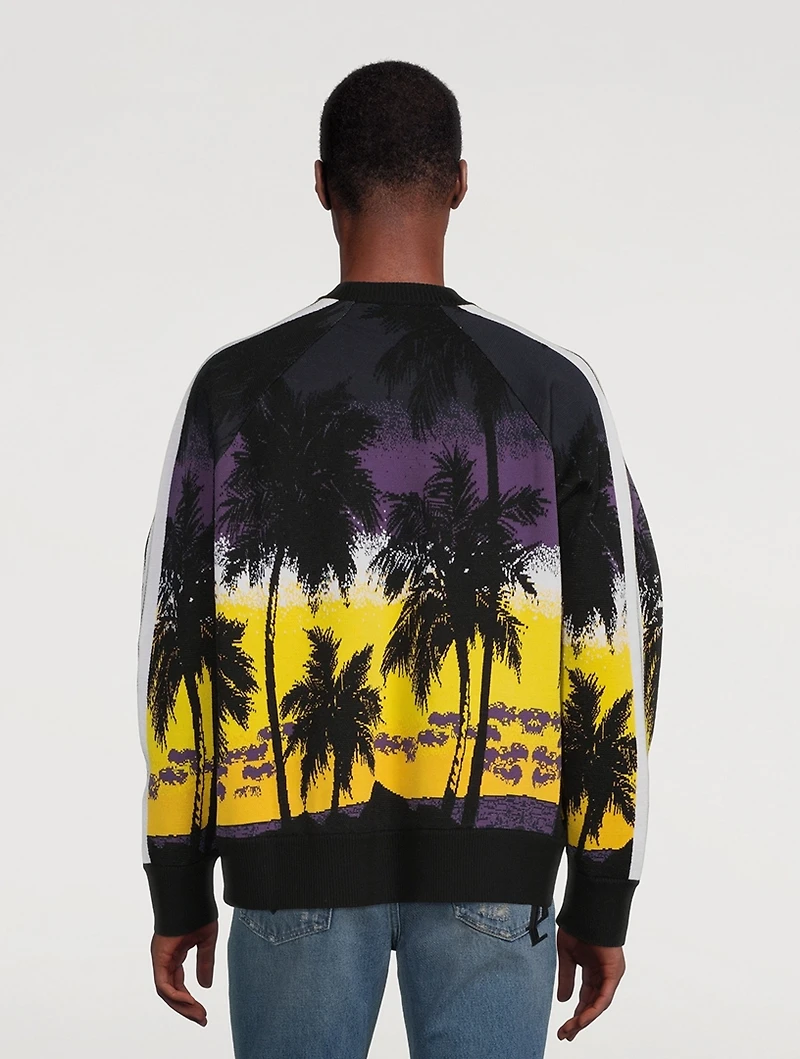 Palm Sunset Wool Jacquard Sweater