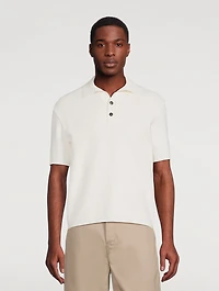 Nylon-Blend Knit Polo Shirt