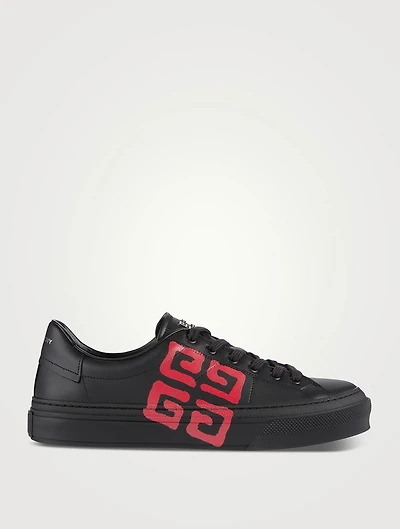 City Sport Leather Sneakers With 4G Spray Print