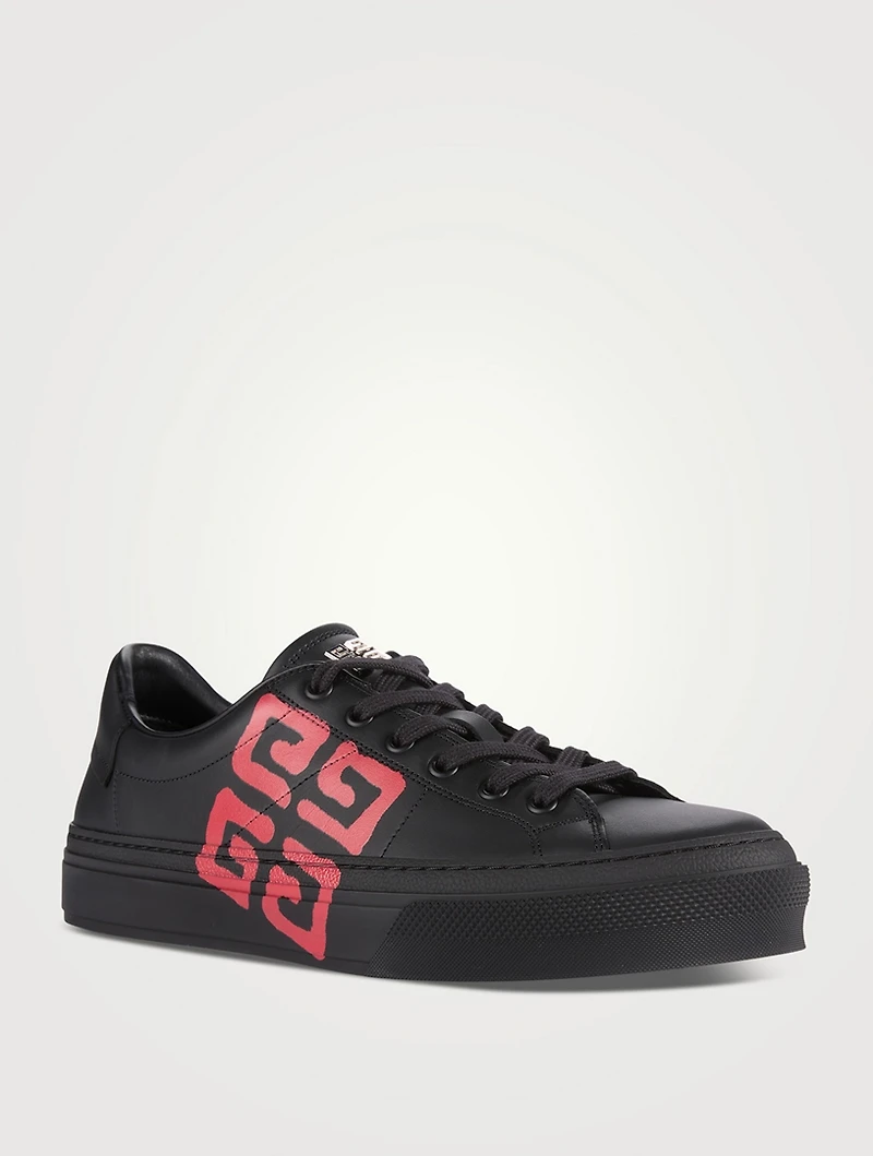 City Sport Leather Sneakers With 4G Spray Print