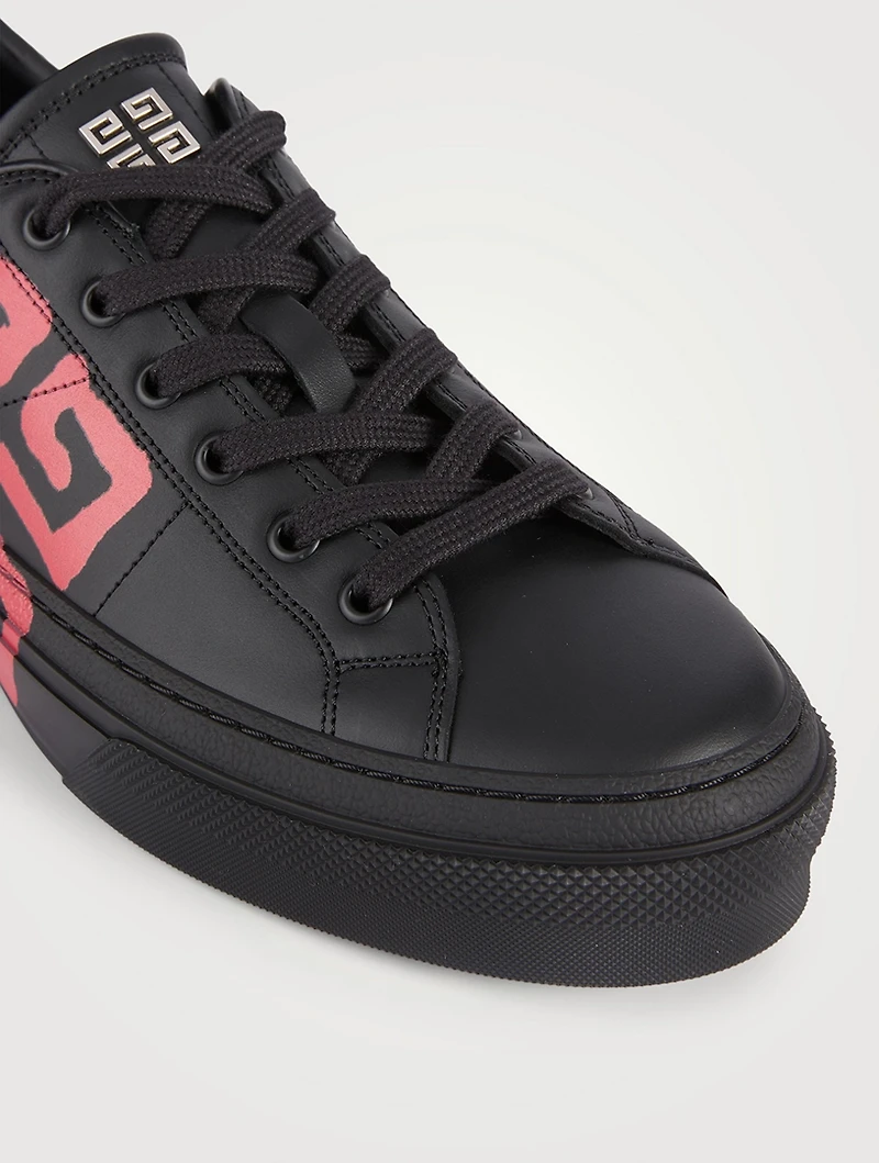 City Sport Leather Sneakers With 4G Spray Print