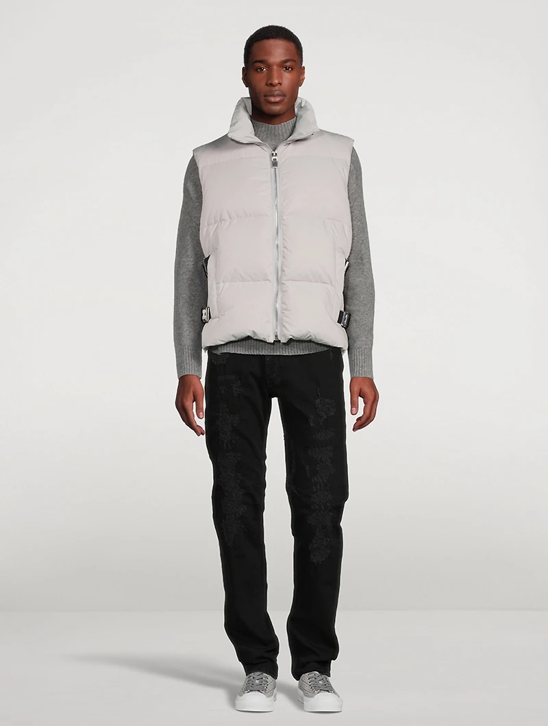 Puffer Vest With Double Buckles