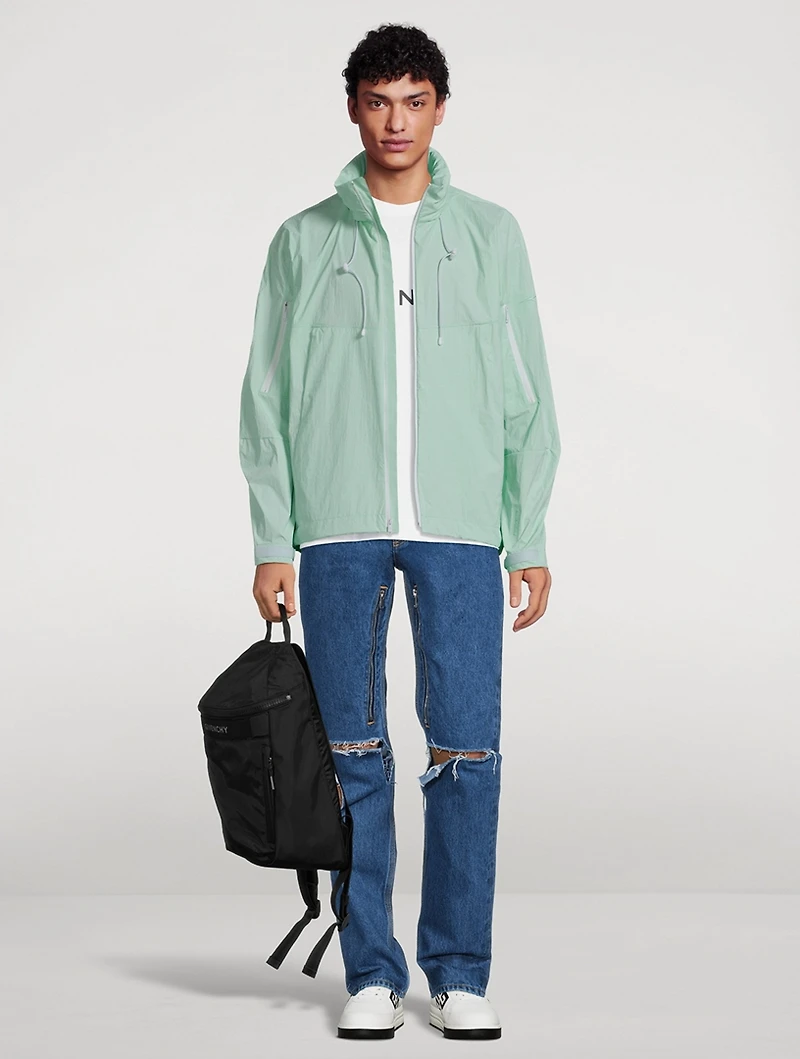 Coated Nylon Windbreaker Jacket