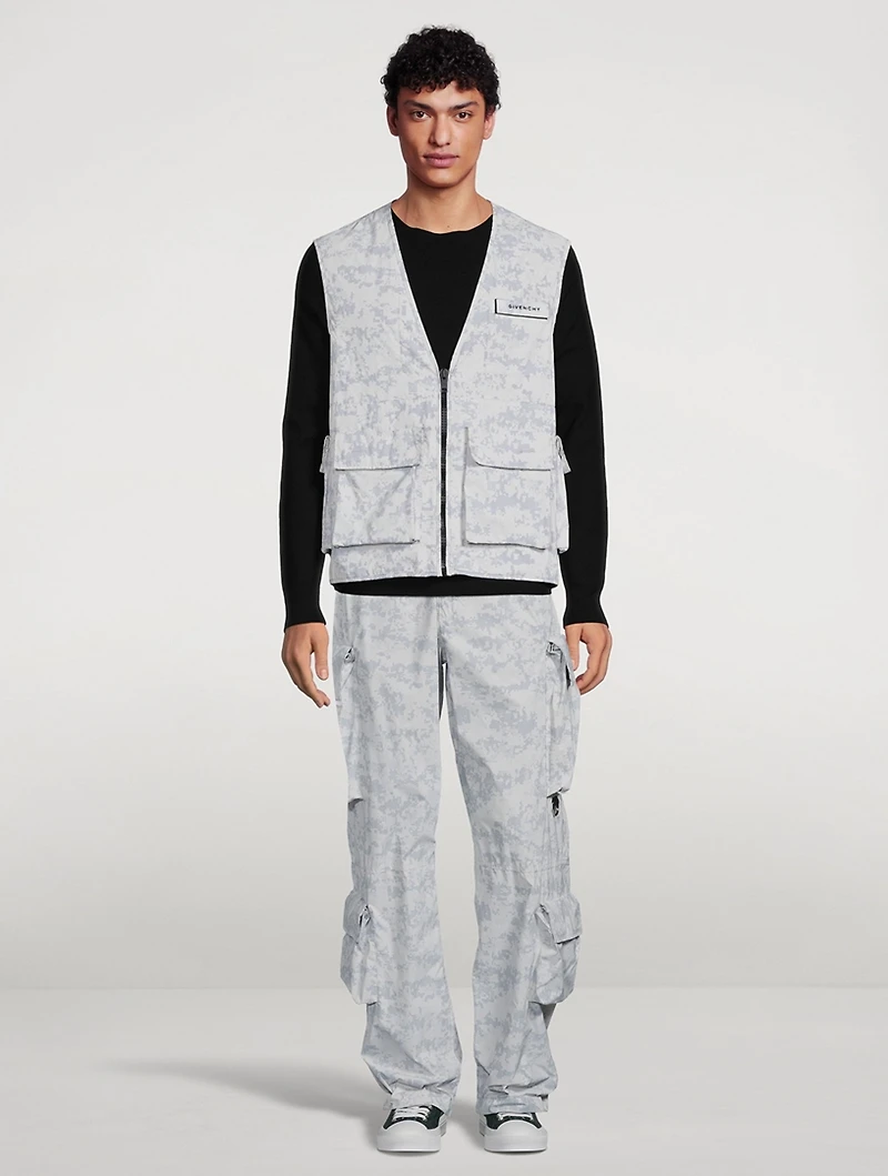 Nylon Cargo Vest Camo Print