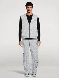 Nylon Cargo Vest Camo Print