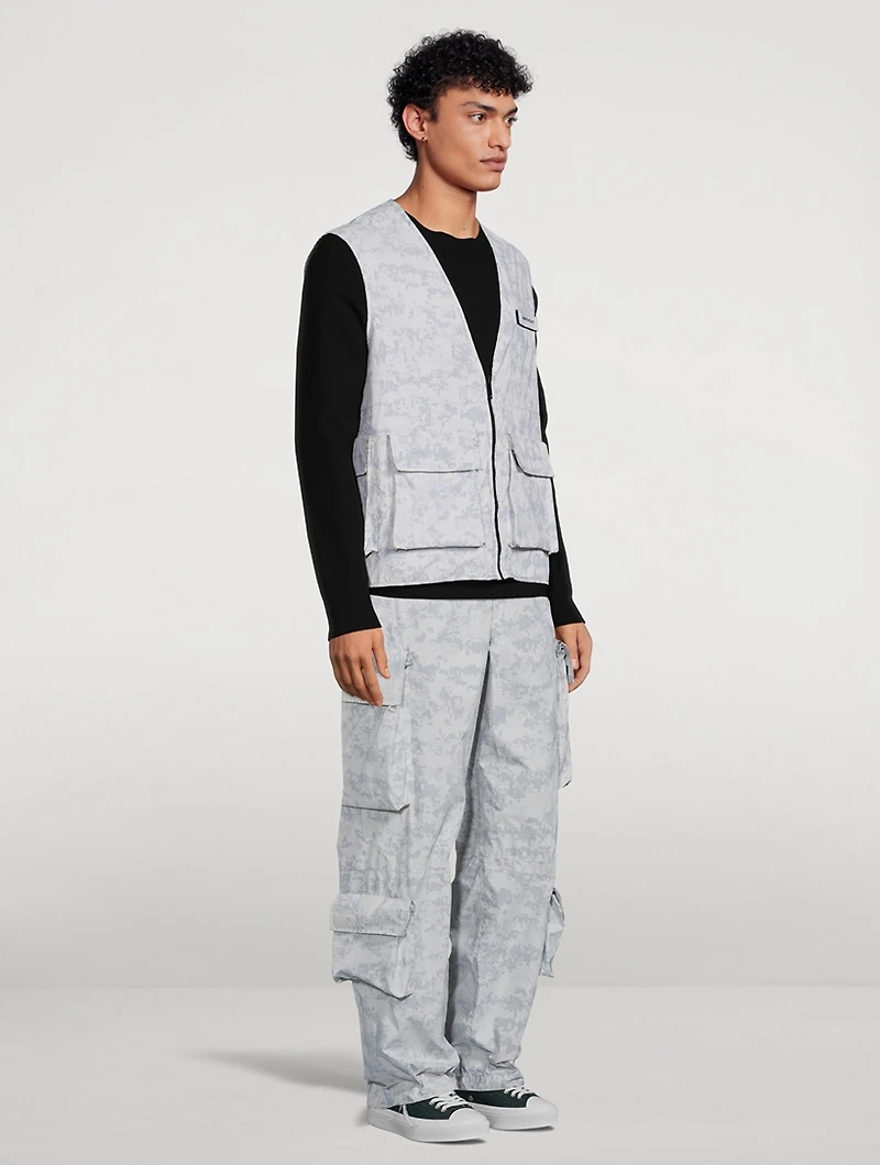 Nylon Cargo Vest Camo Print
