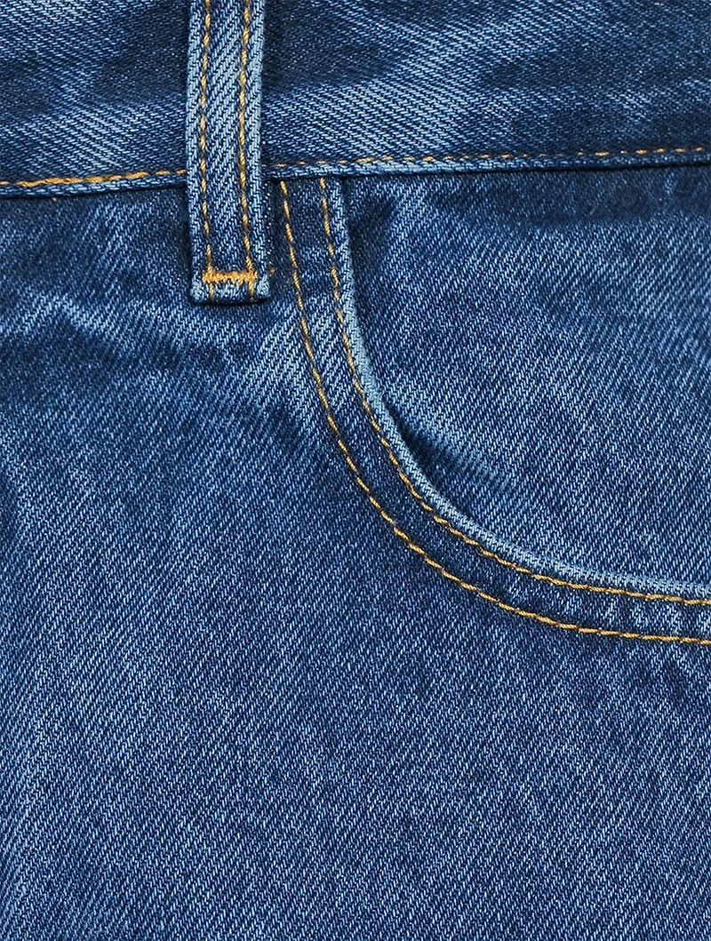 Destroyed Denim Straight-Leg Jeans