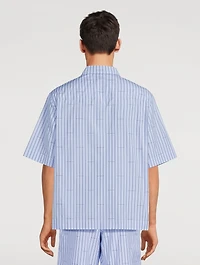 Poplin Short-Sleeve Shirt Striped Print