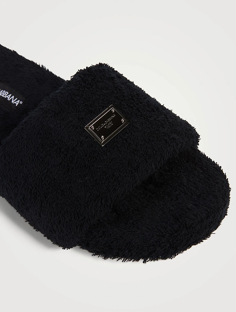 Terrycloth Slide Sandals