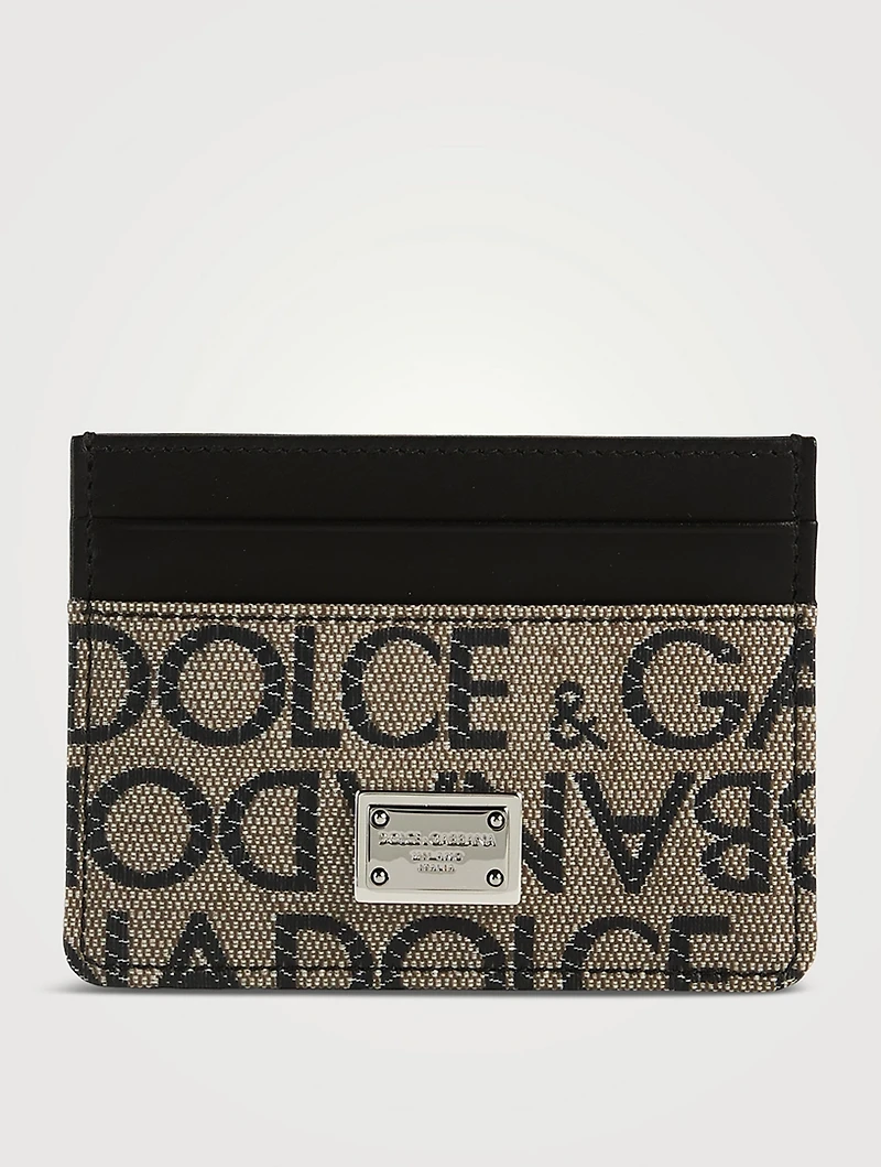 Leather Card Case In Logo Print