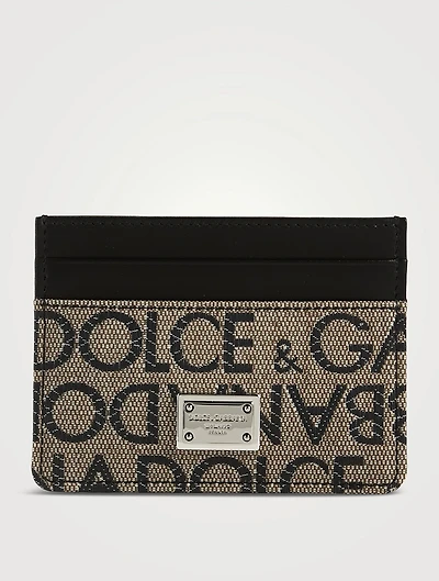 Leather Card Case In Logo Print